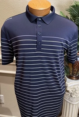 PING Sensor Cool Golf Polo Mens Large Navy Striped Short Sleeve Shirt - Image 1 of 4