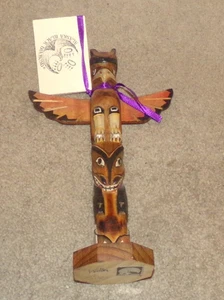 Alaska Black Diamond Totem Pole Thunderbird Rare Design Tag & Signed Wollam 9.5” - Picture 1 of 12