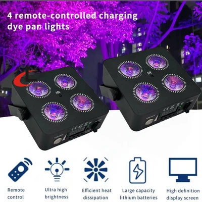 2XWholesale 4x18W Battery Led Par Light Rgbwa Powered Wireless Led Par Can Light - Image 1 of 4