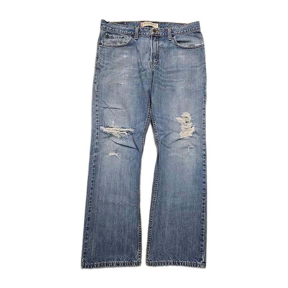 Jeans masculino vintage Levi’s 527 34x30 cintura baixa ajuste bota Y2K 2003 jeans desgastado - Imagem 1 de 4