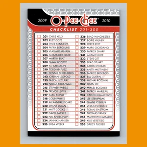 201-300 #201 2009-10 O-Pee-Chee Checklist Hockey Card NHL - Picture 1 of 3