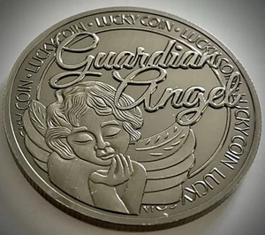 Guardian Angel Challenge Coin-Gray Colored-Metal-New - Picture 1 of 5