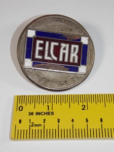 Rare 1920-1922 Elcar Automobile Radiator Emblem Brass Car Hood Badge Logo USA - Bild 1 von 4