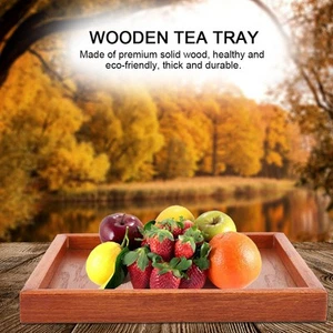 Square Solid Wood Tray Tableware Tray (22*22cm) - Picture 1 of 12