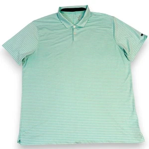 Nike Mens XL Polo Tiger Woods Golf Mint Green White Striped Dri Fit - Picture 1 of 10
