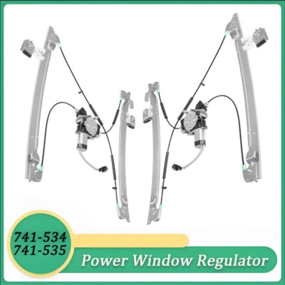 Pair Front LH RH Window Regulator For 2004 - 2007 Dodge Grand Caravan w/ Motor Foto 1 de 4