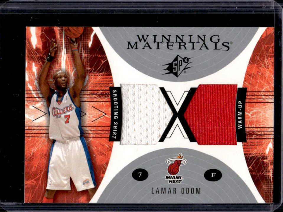 2003-04 SPx Lamar Odom Winning Materials Dual Game Used Jersey #WM27 Clippers