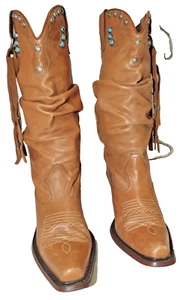 Steve Madden Cowboy Western Boots Shyann Womens Turquoise Embellished Rodeo Sz 8 - Picture 1 of 24