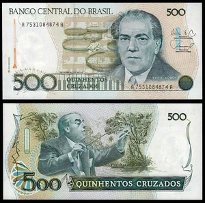 Brasilien 500 Cruzados (P212d) 1988 Stempelglanz - Bild 1 von 1