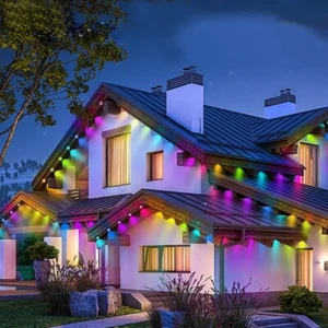 15M Permanent Outdoor LED Eaves Light RGBWW IC Smart Addressable House String - Picture 1 of 13