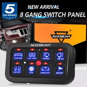 AUXBEAM 8 Gang Blue LED Switch Panel Touch Control Panel Box for Car Marine Boat - Picture 1 of 12