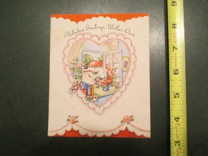 Valentine Vintage Card Valentine Greetings Mother Dear - Picture 1 of 3