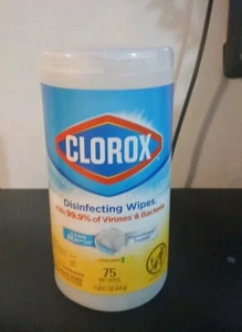 Clorox Disinfecting Cleaning Wipes Bleach-Free Crisp Lemon 75 Ct Canister - Picture 1 of 2