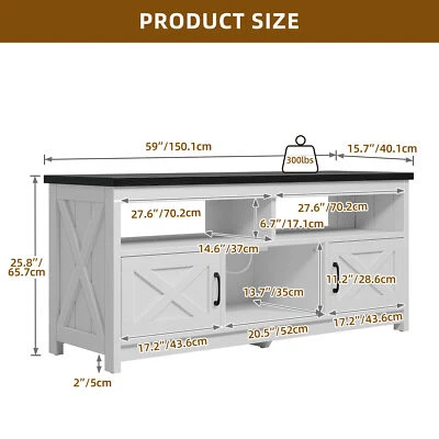 TV Stand Storage Cabinet Entertainment Center for 65" TVs TV Console Open Shelf - Image 1 of 4