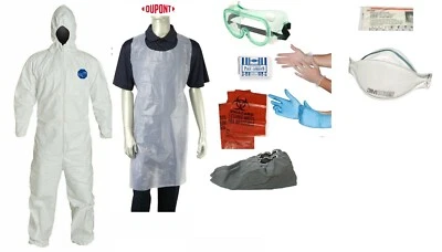 DuPont Tyvek 400 Kit Monos Protectores Matemáticas Peligrosas Capucha Botines Máscara Google 2XL Foto 1 de 4