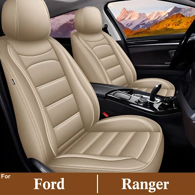 Front Faux Leather 2 -Seats For Ford Ranger 2007-2024 Car Seat Covers Protector Foto 1 de 4