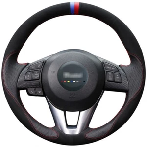 Cubierta de volante de coche transpirable de cuero genuino puntada para Mazda 6 Atenza - Imagen 1 de 9