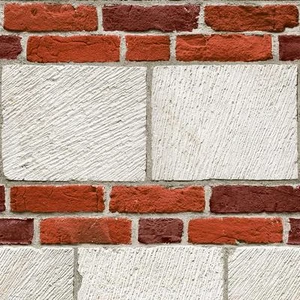 NEW MURIVA LARGE BRICK FAUX STONE WALL EMBOSSED BLOWN VINYL WASHABLE WALLPAPER - Picture 1 of 1