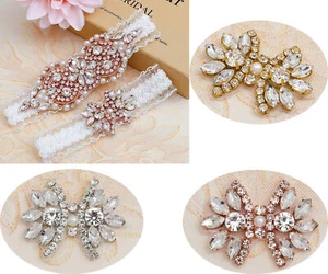 Parche con apliques de diamantes de imitación de mariposa diadema nupcial de cristal perla hágalo usted mismo clips para zapatos - Imagen 1 de 8