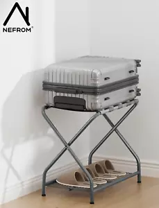 Gepäckträger grau, 2er Set, klappbare Kofferständer für Gästezimmer Schlafzimmer etc. - Bild 1 von 9