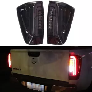 Smoked LED Tail Lights For Nissan Navara NP300 D23 2015-UP Dual Cab Rear Lamp AU - Picture 1 of 5