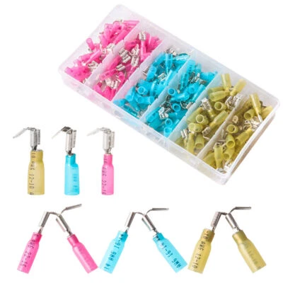 PIGGYBACK WIRE GAUGE 22-10 HEAT SHRINK QUICK DISCONNECT CONNECTORS 140PCS KIT - Image 1 of 4