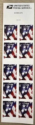 US Scott 4396a 44c 2009 Flag  Convertible Bklt of 10 MNH Bklt s/a 11 1/4 10 3/4 - Image 1 of 4