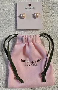 NEW Kate Spade Rise & Shine Blush Pink Pearl Earrings Rose Gold Bridesmaid Gift - Picture 1 of 6