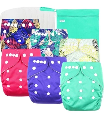 Cloth Diapers Reusable for Boys and Girls, Baby Diaper Cloth with Inserts & W... - Image 1 of 4