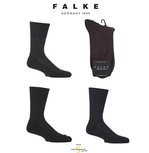 Falke Mens Plain Business Socks Airport Plus Virgin Wool/Cotton Cushioned 1 Pair - Picture 1 of 7