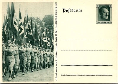 GERMANY 1937 WWII POSTAL ILLUSTRATED COMM MILITARY FELDPOST POSTCARD UNADDR - Image 1 of 2