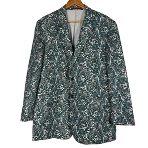 Giacca blazer uomo Alan Flusser paisley 2 bottoni cappotto sportivo multicolore taglia XL - Foto 1 di 8