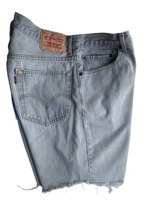 Levi's 505 Men’s Shorts Size 36 Color Gray 100% Cotton. Shorts Cutter by Hands - Picture 1 of 12