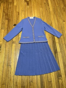 Vintage Castleberry London Pleated Skirt Suit Set-Size 18 - See Measurements - Picture 1 of 14