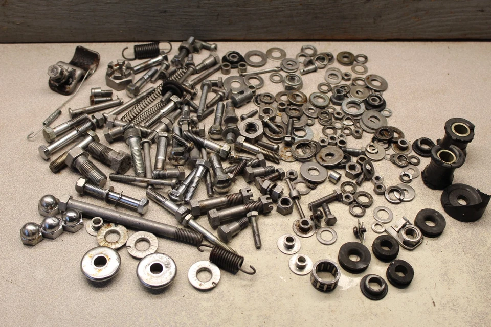 KAWASAKI F11 73-75 LOTE DE HERRAJES PERNOS TUERCA AMORTIGUADORES RESORTES ARANDELAS OEM Foto 1 de 4