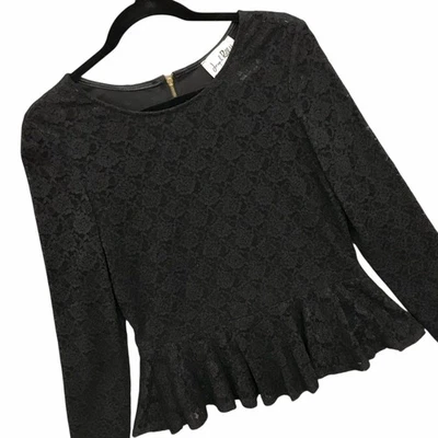 Top Joseph Ribkoff Negro Encaje Peplum Clásico Capricho Elegante Para Mujer Talla 12” Foto 1 de 4