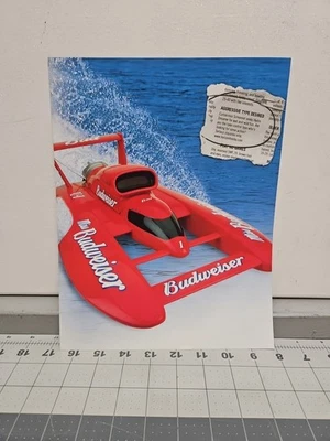 Vintage Miss Budweiser RC Nitro Gas 1/12 Hydroplane Racing Boat Advertisement  - Image 1 of 2