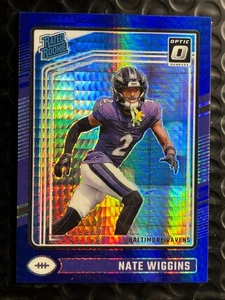 2024 Panini Optic Rated Rookie Nate Wiggins Blue Hyper Prizm Baltimore Ravens - Picture 1 of 2