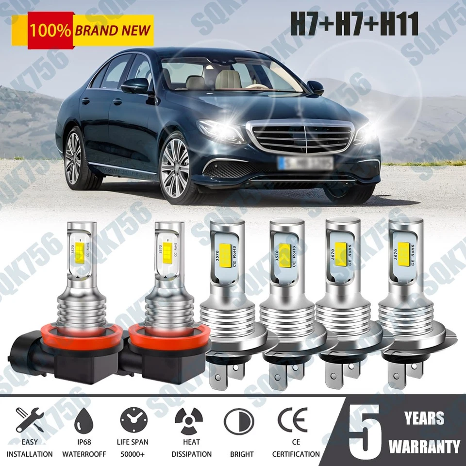 Kit de 6 faros LED + faros antiniebla para Mercedes-Benz E350 E320 E550 Foto 1 de 4