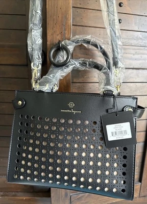 Bolso Bandolera Nanette Lepore Erika Negro Cartera Nuevo Minorista $108 Foto 1 de 4