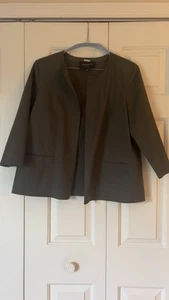 LAFAYETTE 148 NEW YORK Swing-Jacke olivgrün kragenlos 3/4 Arm - Bild 1 von 11