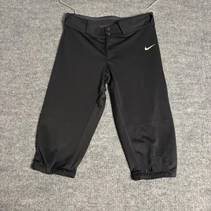 Pantalone Nike Uomo Grande Nero Baseball Softball Atletico Poliestere Swoosh Patch - Foto 1 di 16