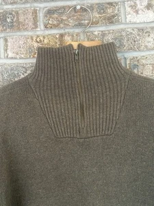 Irelands Eye 100% Wool 1/4 Zip Sweater Mens XL Green Pull Over- Ireland Made - Picture 1 of 11