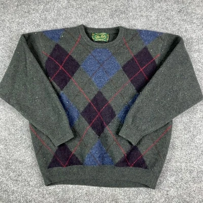 Peter Scott Pullover Herren Gr. 46 Grün Argyle Wollmischung Pulli Strick Vintage - Bild 1 von 4