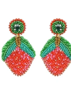 America & Beyond Perlen Erdbeere Ohrhänger. - Bild 1 von 3