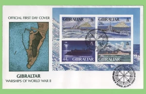 Gibraltar 1995 Warships of WWII MS Official First Day Cover - Picture 1 of 1