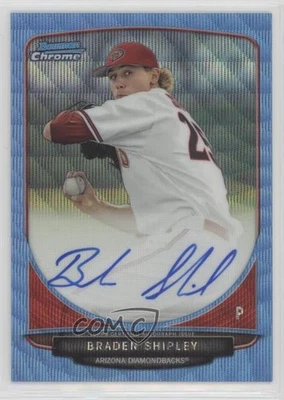 Bowman Draft Chrome Prospect 2013 refractor de onda azul/50 Braden Shipley automático Foto 1 de 2