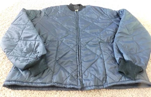 25-901 Vintage Quilted Trail Large Navy Blue Mens L XL Jacket Spring Fall Zipper - Picture 1 of 8