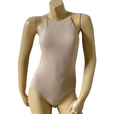 Camisa Body GAZE Mujer Talla Pequeña Beige Sin Mangas Cuello Alto Foto 1 de 4