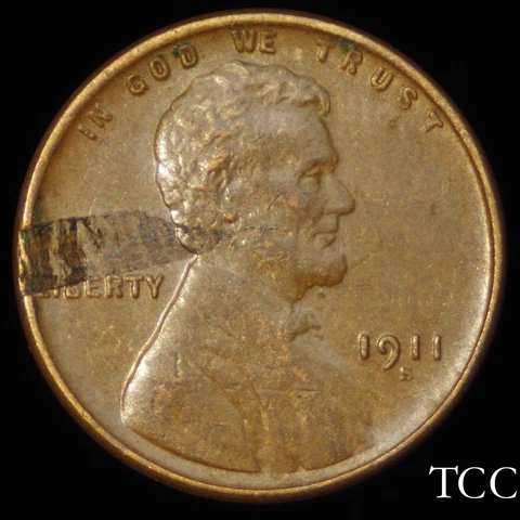 1911-S LINCOLN CENT ~  LAMINATION ERROR ~ WHEAT PENNY ~ FREE SHIPPING ~TCC Cover
